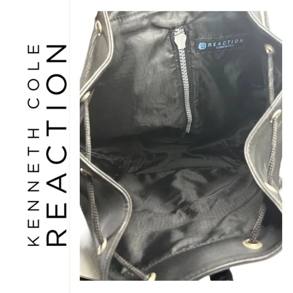 Kenneth Cole Reaction Black Drawstring Backpack‎